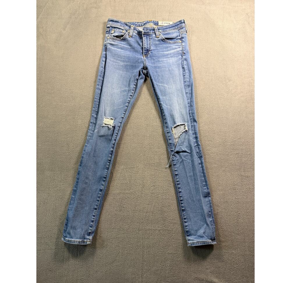 AG Adriano Goldschmied The Legging Ankle 26R‎ Super Skinny Distressed Jeans Blue
